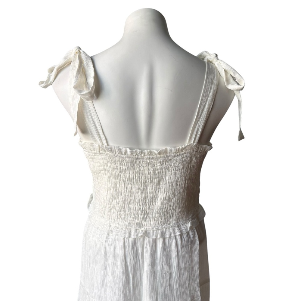 Talulah White Smocked Maxi Dress Shoulder Ties, Sz L - Picture 8 of 14